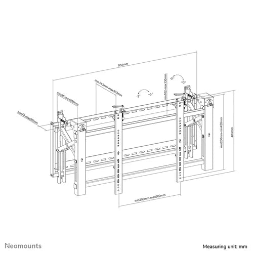 Neomounts videowall wall mount 32-75" - pop-out - max 70 kg