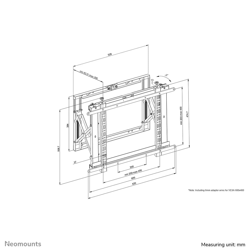 Neomounts Videowall wall mount 42-70" - pop-out