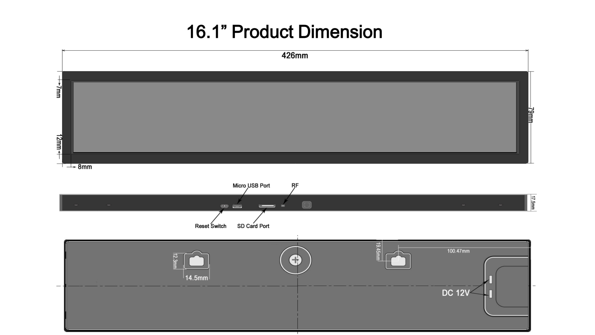 SoluM Stripe LCD Display 16.5" / 23.1"