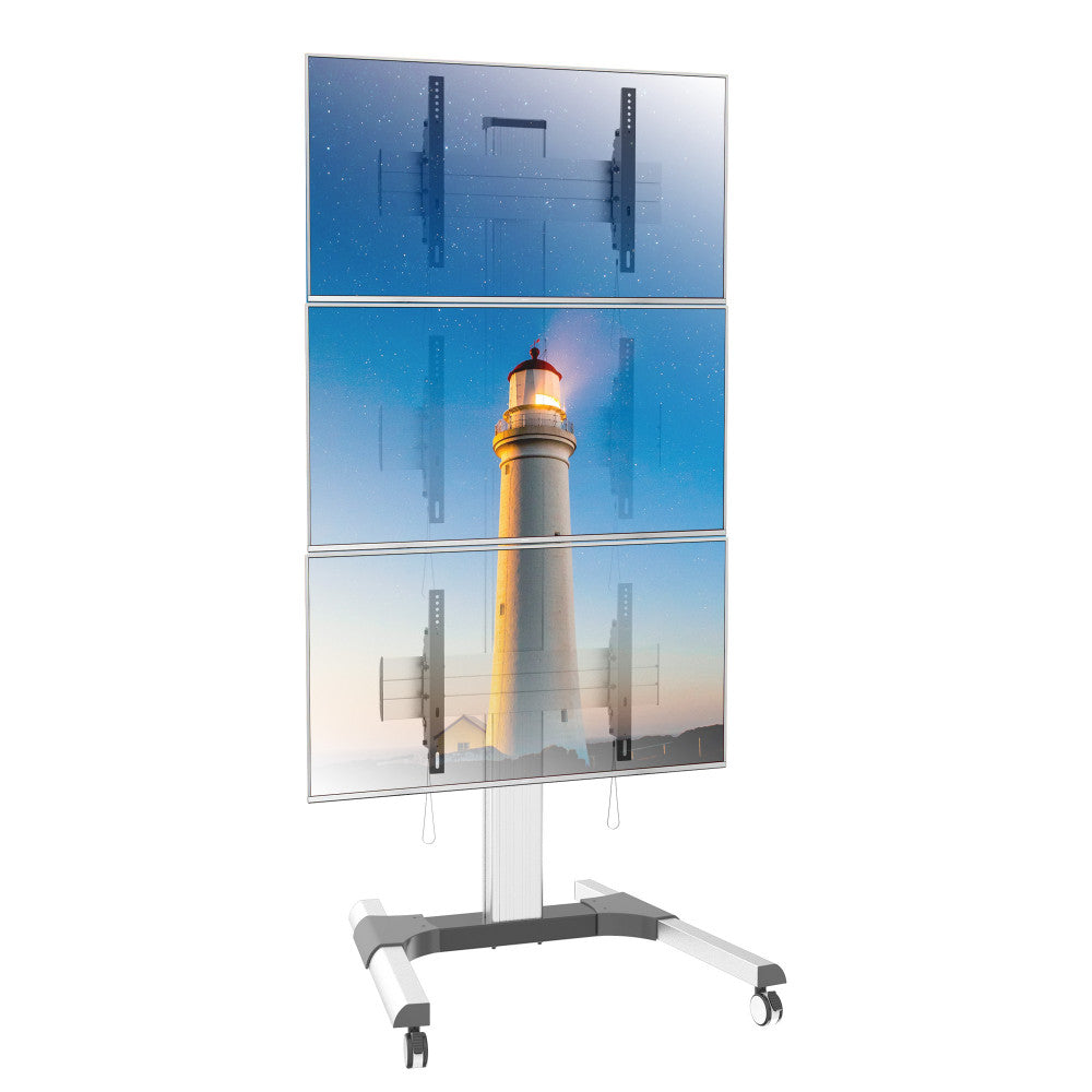 Video Wall 3 LCD/LED ekranų 32-55" stovas su ratukais