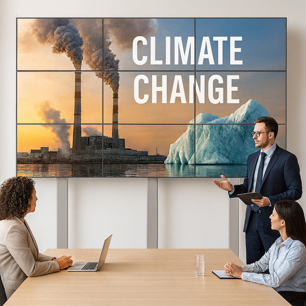 Video Wall 3 LCD/LED ekranų 32-55" stovas su ratukais