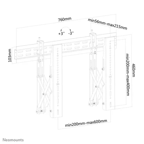 Neomounts videowall wall mount 40-75" - pop-out - max 50 kg