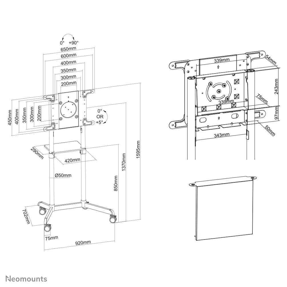 NEOMOUNTS floor stand 37-75" BALTAS - sukiojasi