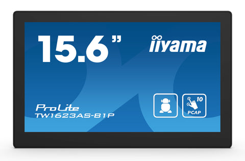 IIYAMA ProLite TW1623 lietimui jautrus ekranas (PCAP) su Android OS, 39.6 cm (15,6'')