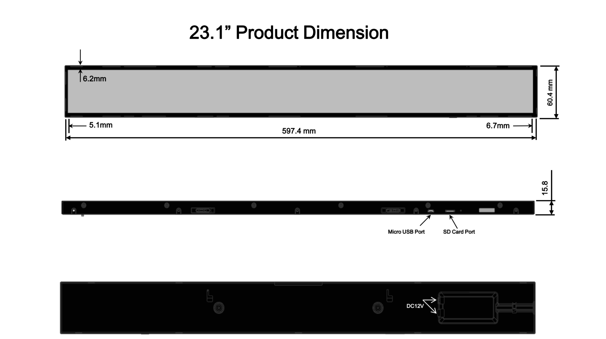 SoluM Stripe LCD Display 16.5" / 23.1"