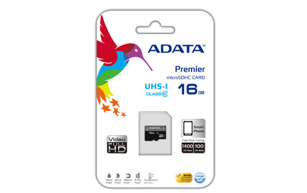 A-DATA 16GB Premier microSDHC UHS-I U1 Card (Class 10) with 1 Adapter, retail - mikro SD kortelė